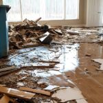 A building with damage from water, showcasing a requirement for water damage restoration services