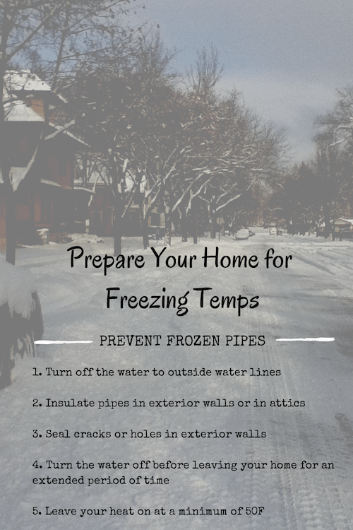 Don’t let those pipes freeze!