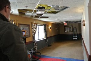 commercial water damaged ceiling
