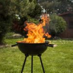backyard grill on fire