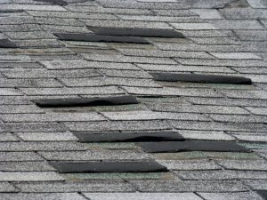 roof with needed shingle maintenance